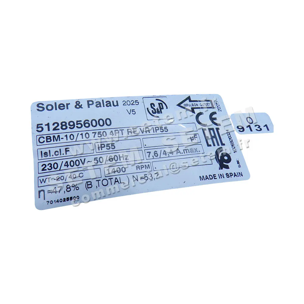 6194005252-VENTILATEUR S&P CBM-10/10 750W 4P T230/400V 1V *5128956000* 4