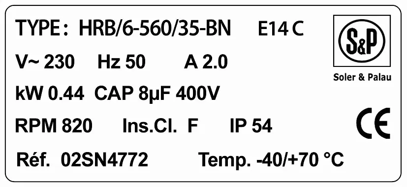 6194008254-VENTILATEUR SP HRB/6.560/35.BNE14C 2