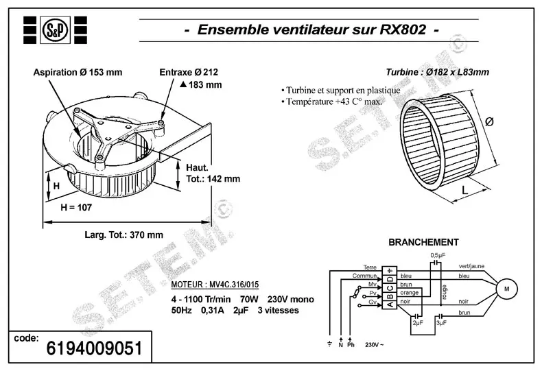 6194009051-MOTEUR SP MV4C.316/015 *K221B.3006* 2