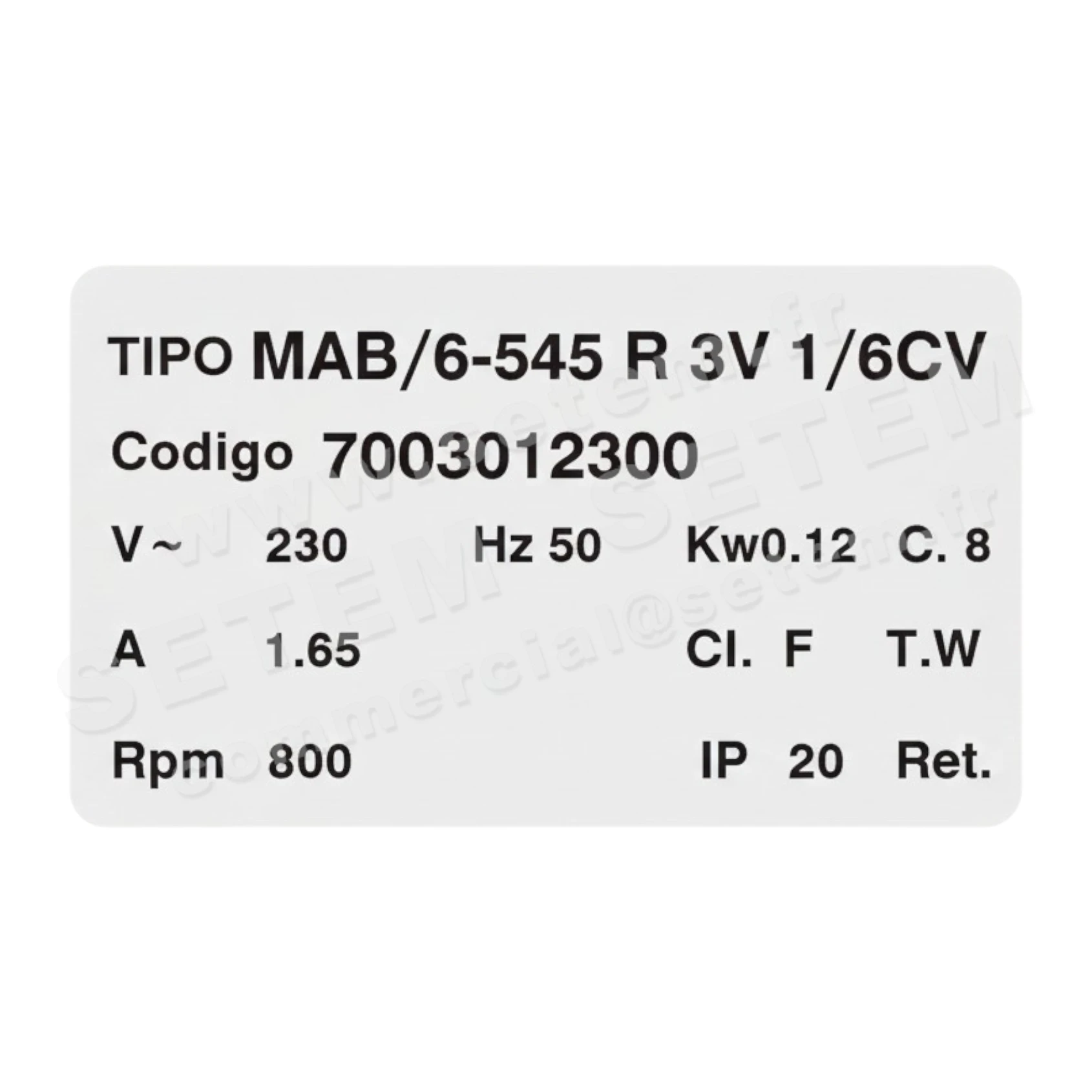 6194009123-MOTEUR SP MAB/6.545R3V *7003012300*