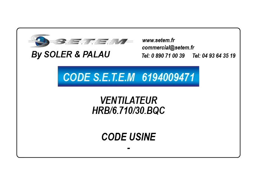 6194009471-VENTILATEUR SP HRB/6.710/30.BQC