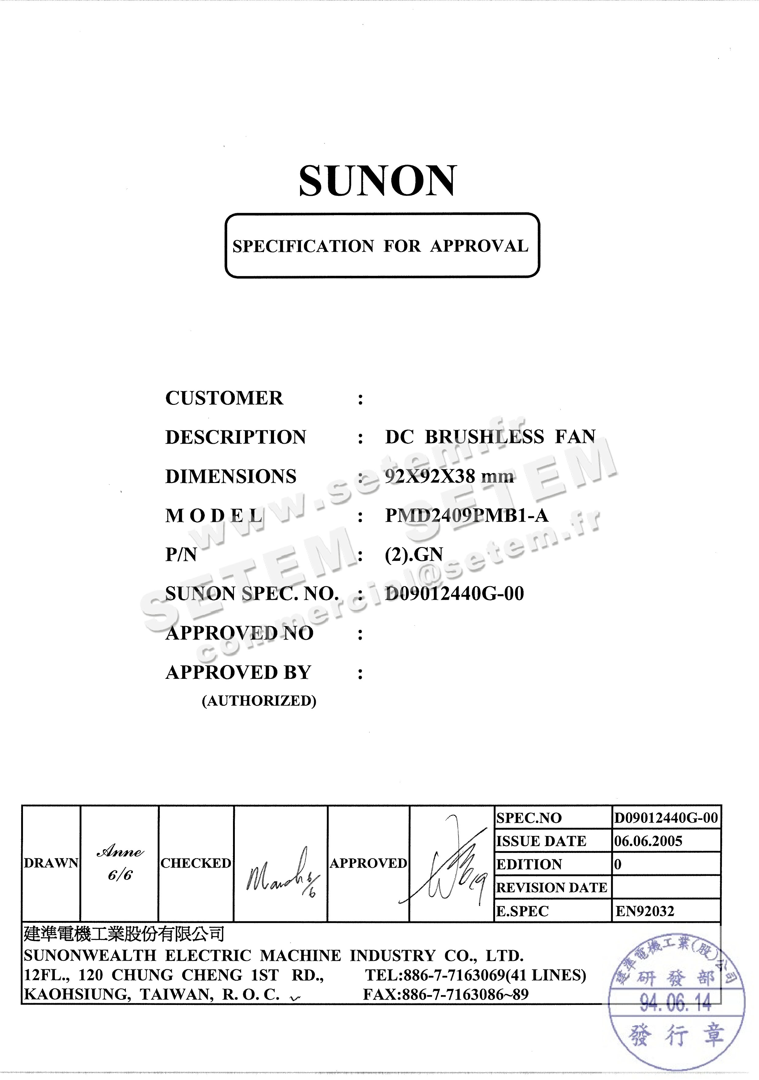 6196000436-VENTILATEUR SUNON PMD2409PMB1.A .GN 4