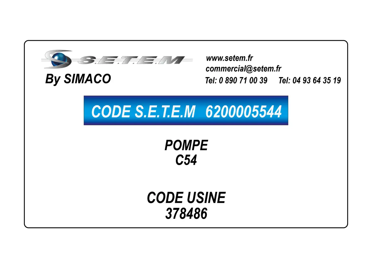 6200005544-POMPE SIMACO C54 *378486*