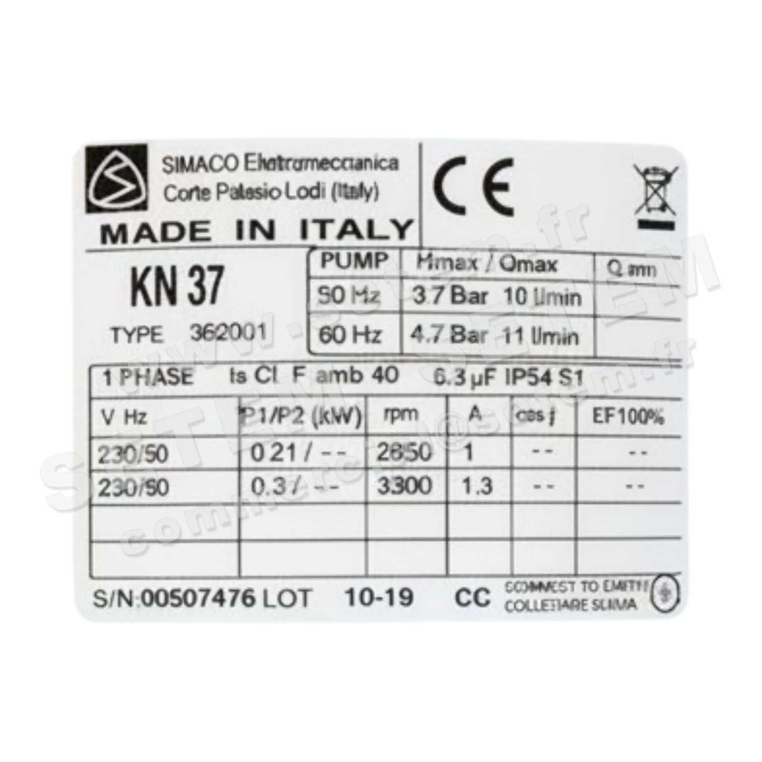 POMPE KN37 *362001*