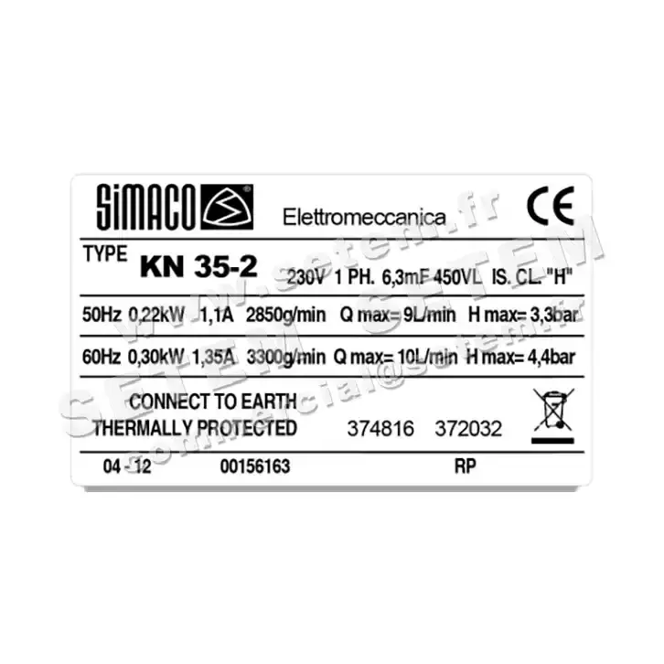 6200009499-POMPE SIMACO KN35.2 M230V 2