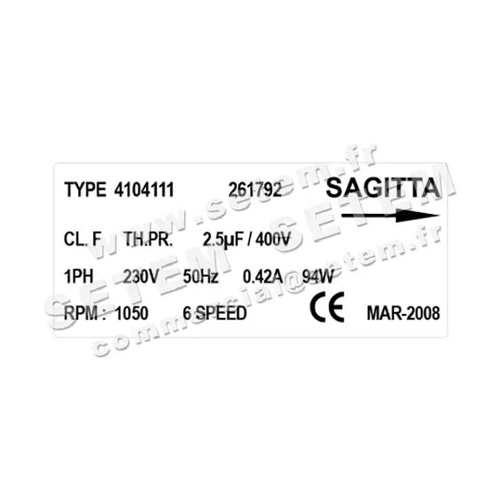 6212008051-MOTEUR SAGITTA 4104111 "261792" PLAQUE ET AUTOTRANSFORMATEUR 3