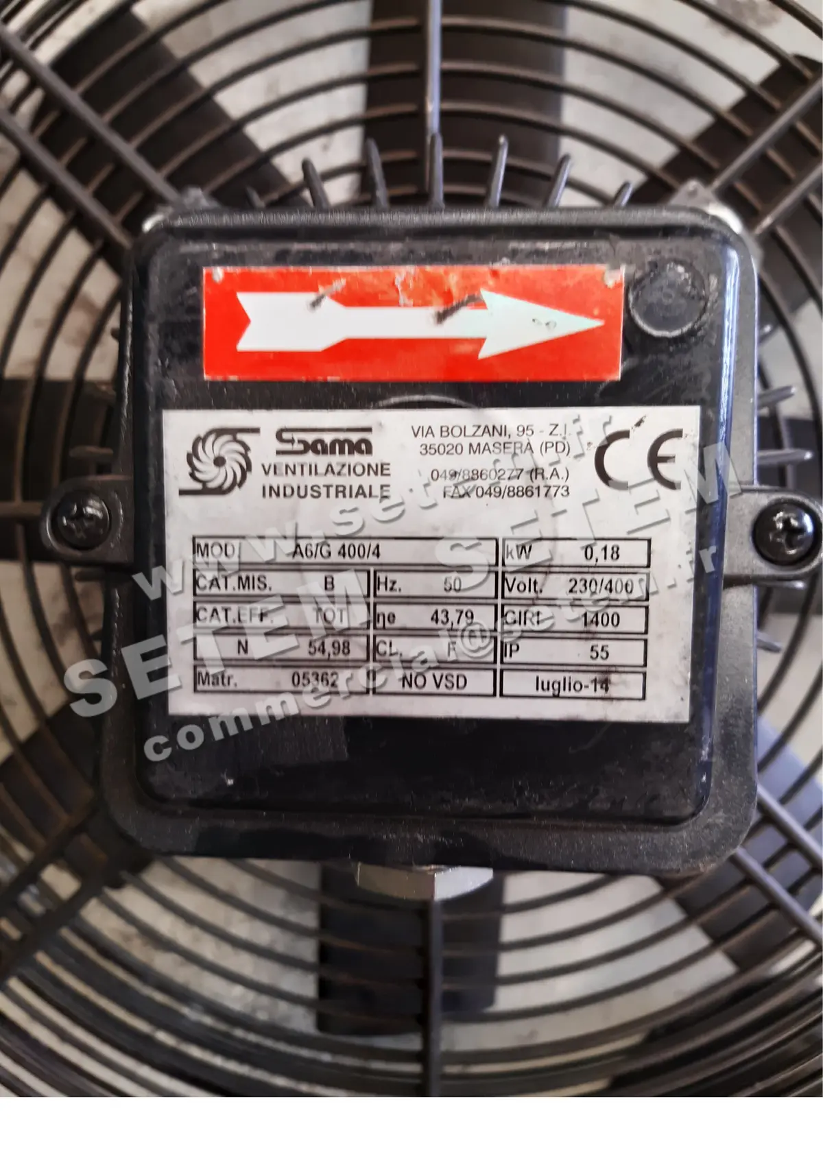 6220001500-VENTILATEUR SAMA A6/G400/4 T230/400V