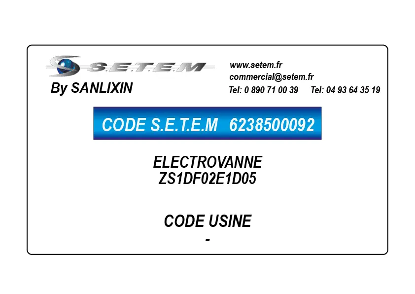 6238500092-ELECTROVANNE SANLIXIN ZS1DF02E1D05