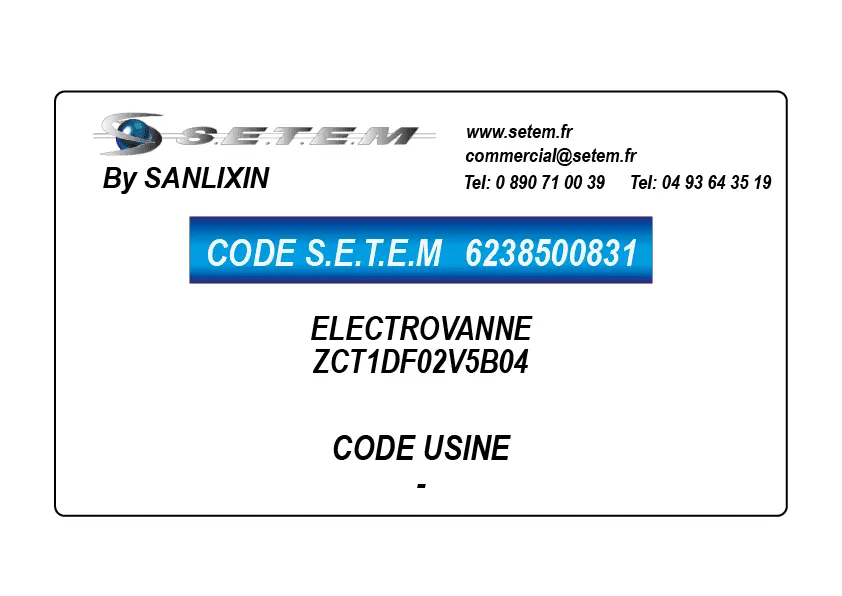 6238500831-ELECTROVANNE SANLIXIN ZCT1DF02V5B04