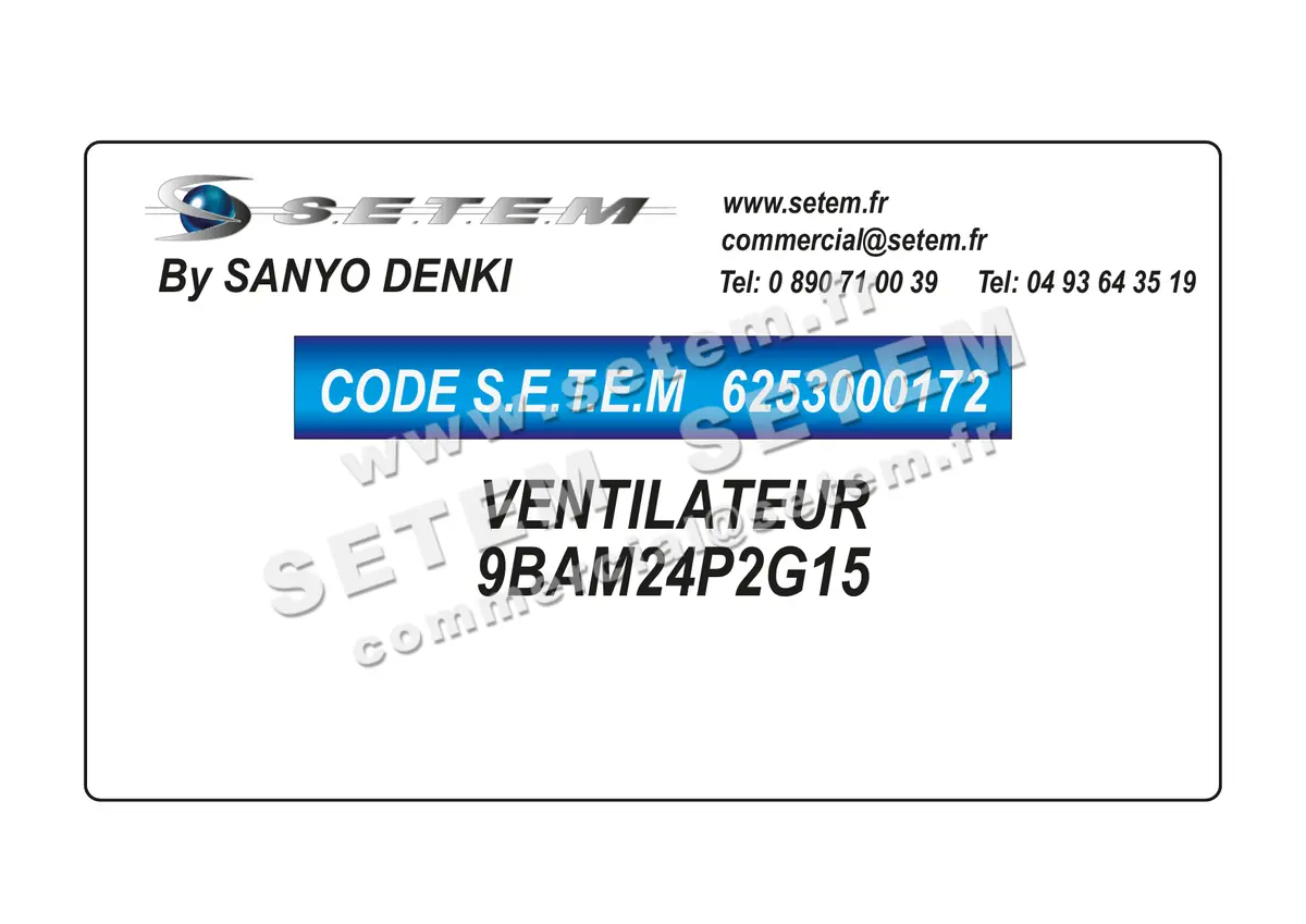 6253000172-VENTILATEUR SANYODENKI 9BAM24P2G15