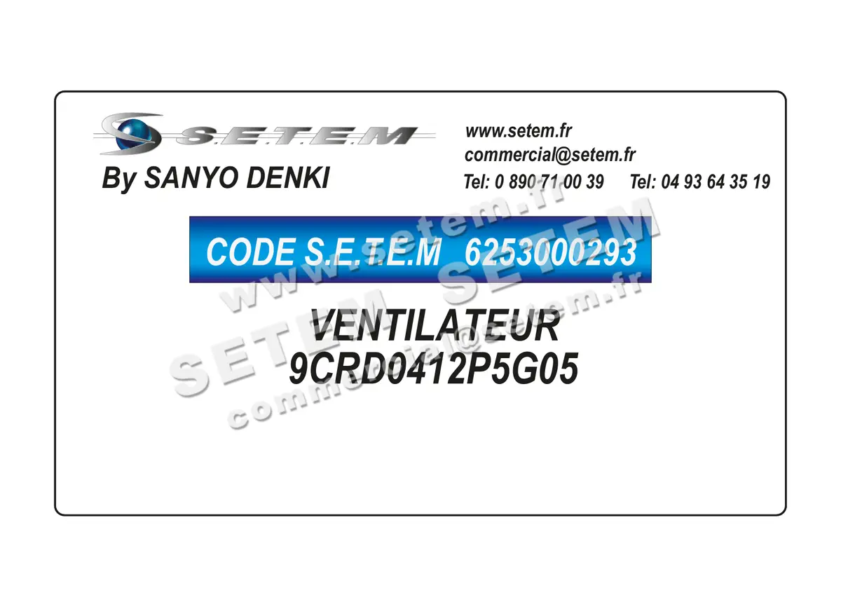 6253000293-VENTILATEUR SANYODENKI 9CRD0412P5G05