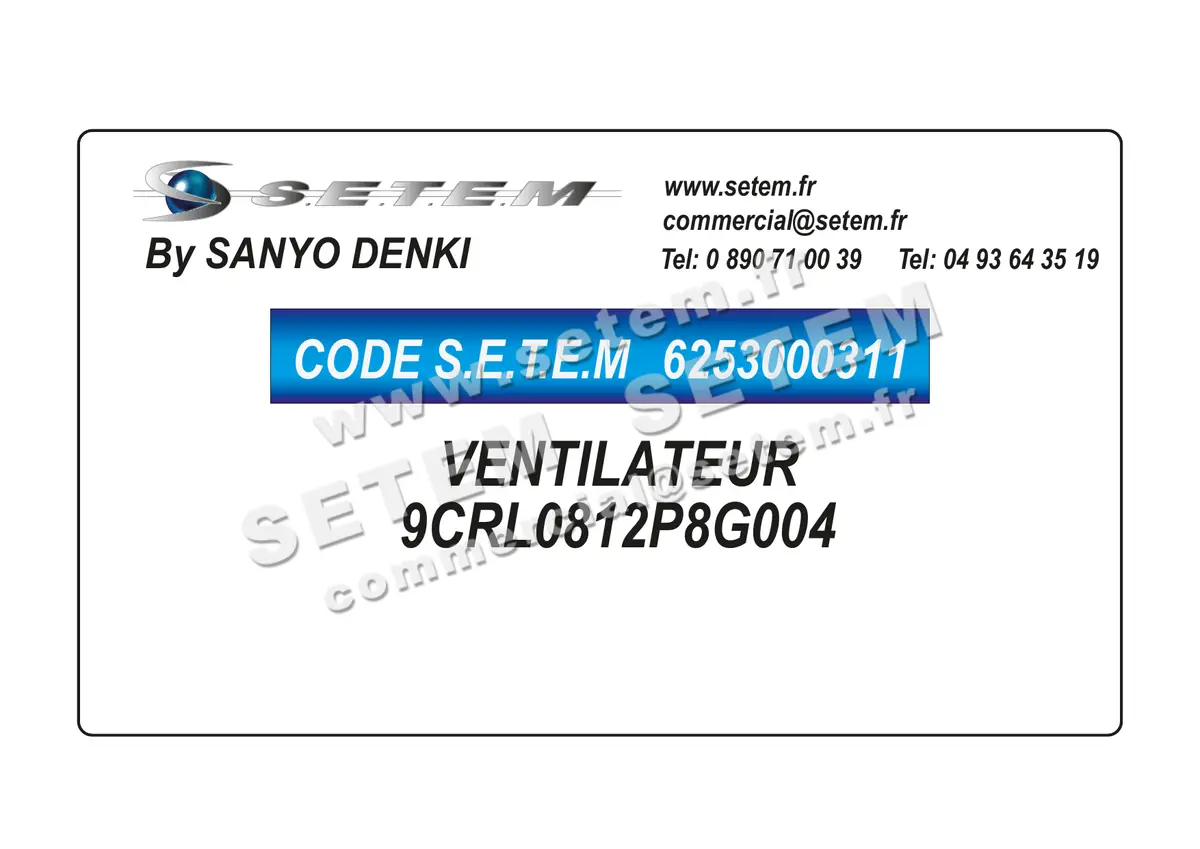 6253000311-VENTILATEUR SANYODENKI 9CRL0812P8G004