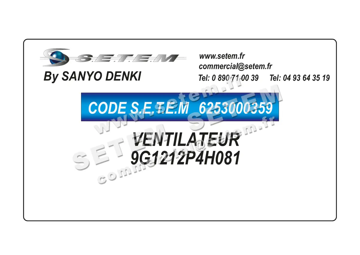 6253000359-VENTILATEUR SANYODENKI 9G1212P4H081