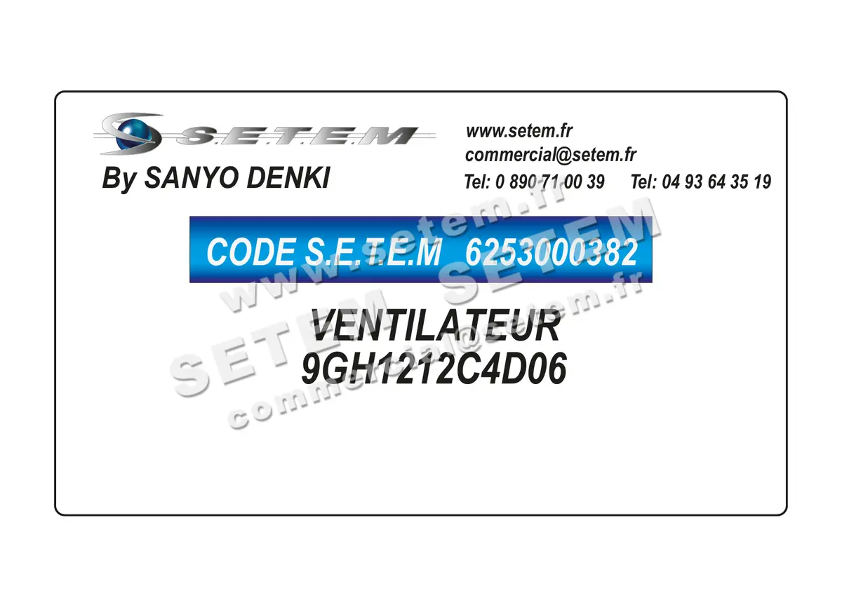 6253000382-VENTILATEUR SANYODENKI 9GH1212C4D06