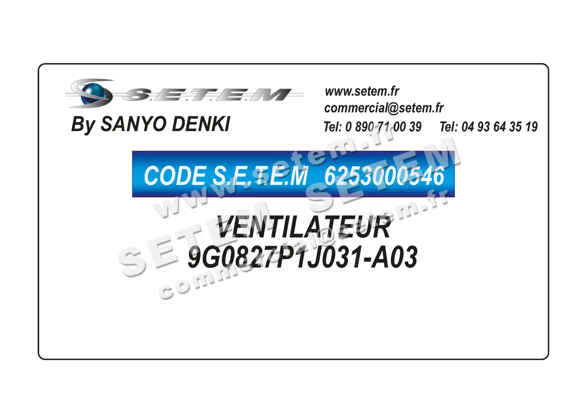 6253000546-VENTILATEUR SANYODENKI 9G0827P1J031-A03