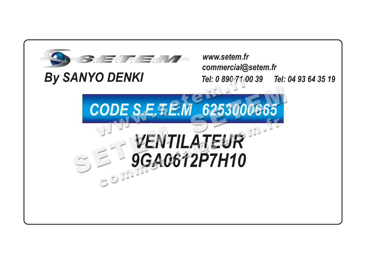 6253000665-VENTILATEUR SANYODENKI 9GA0612P7H10