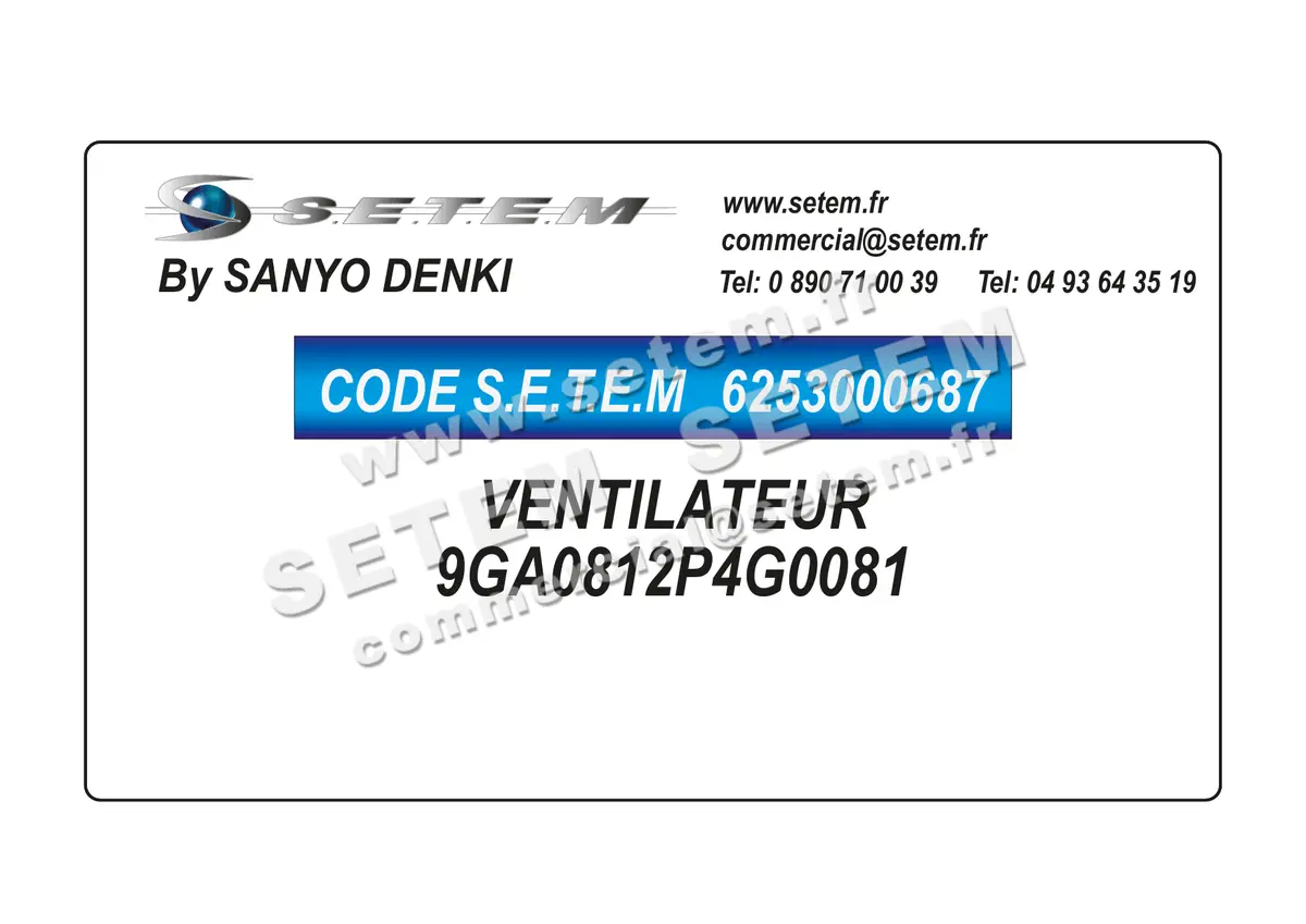 6253000687-VENTILATEUR SANYODENKI 9GA0812P4G0081