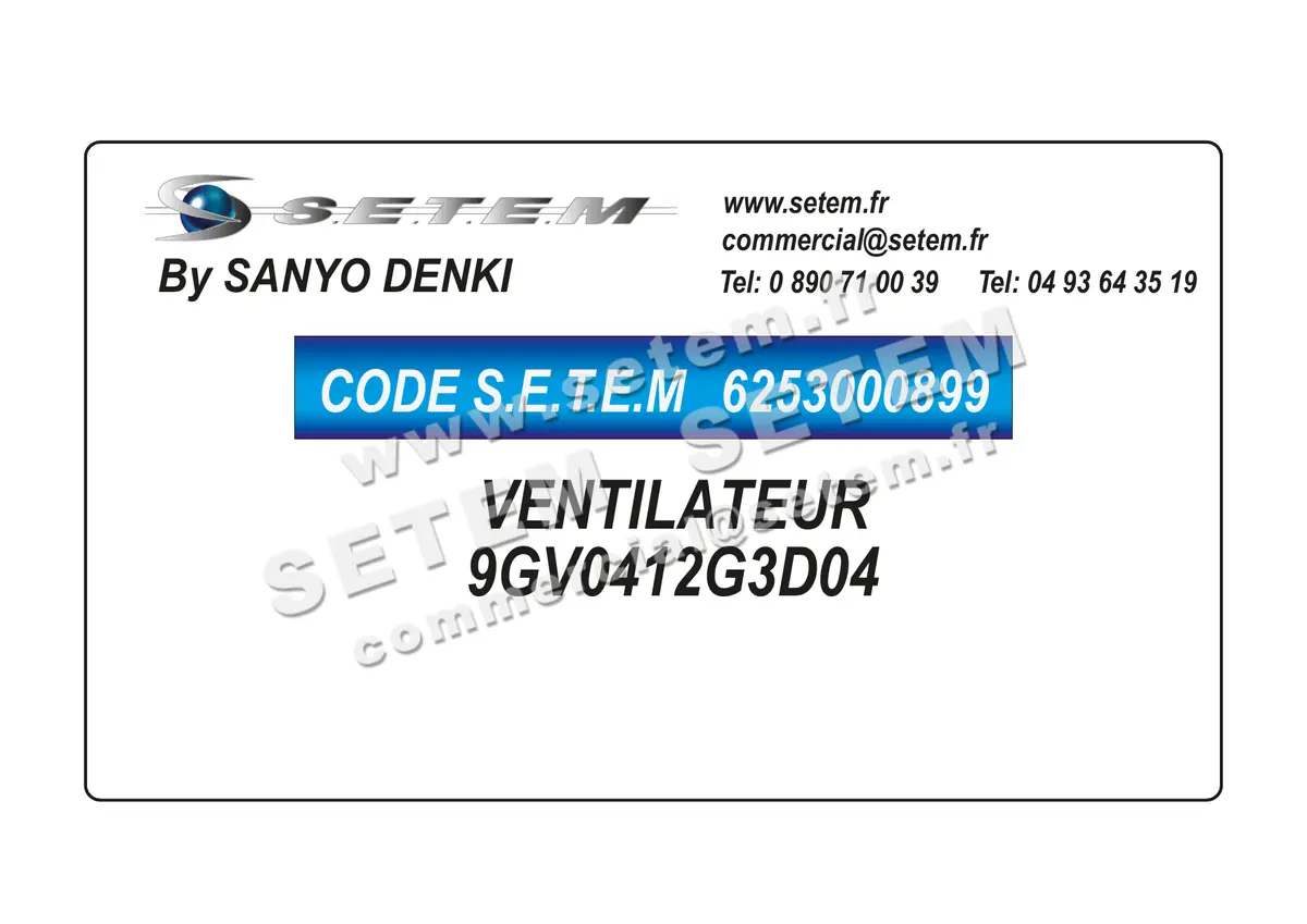 6253000899-VENTILATEUR SANYODENKI 9GV0412G3D04