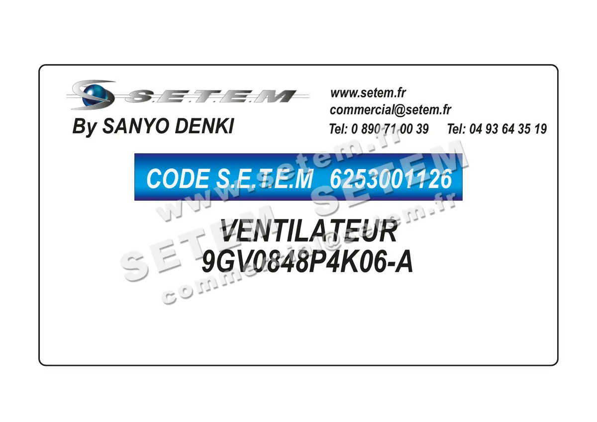 6253001126-VENTILATEUR SANYODENKI 9GV0848P4K06-A