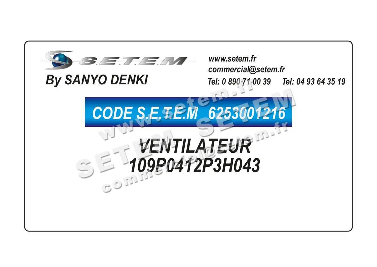 6253001216-VENTILATEUR SANYODENKI 109P0412P3H043