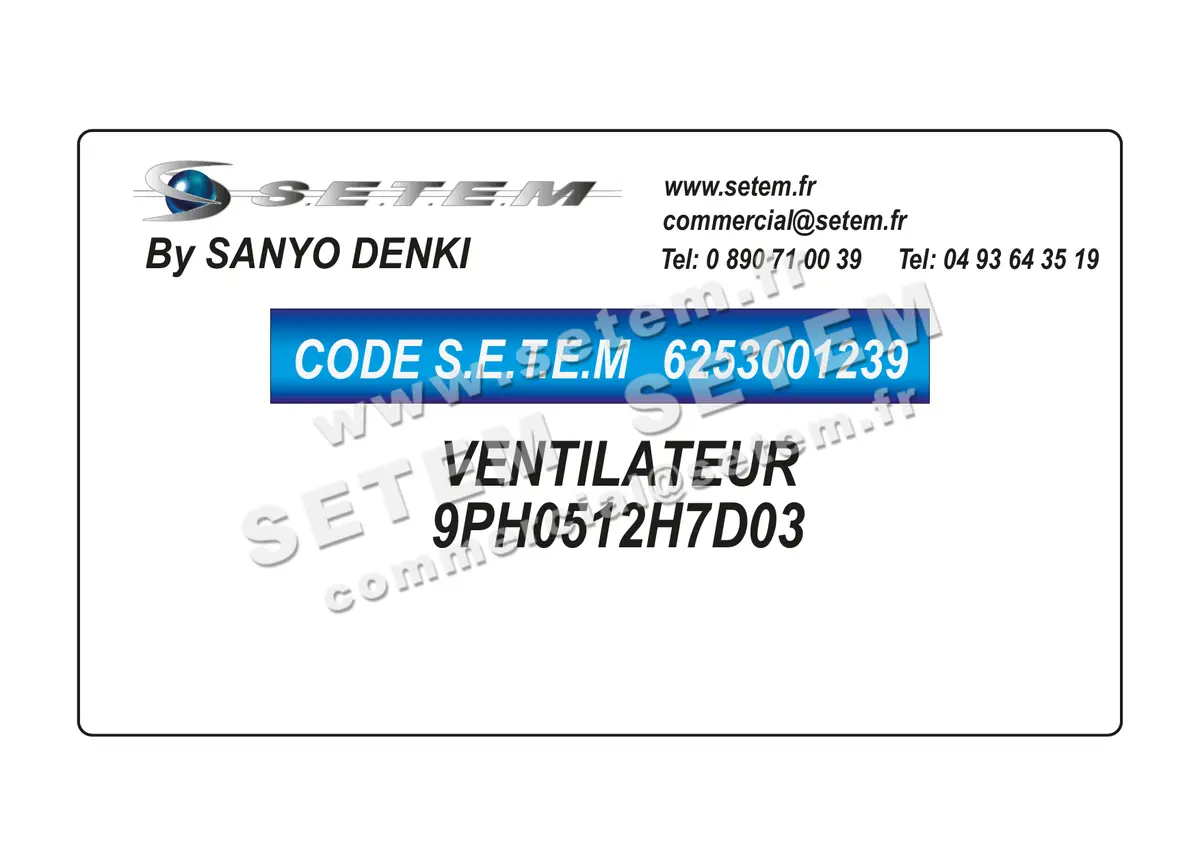 6253001239-VENTILATEUR SANYODENKI 9PH0512H7D03