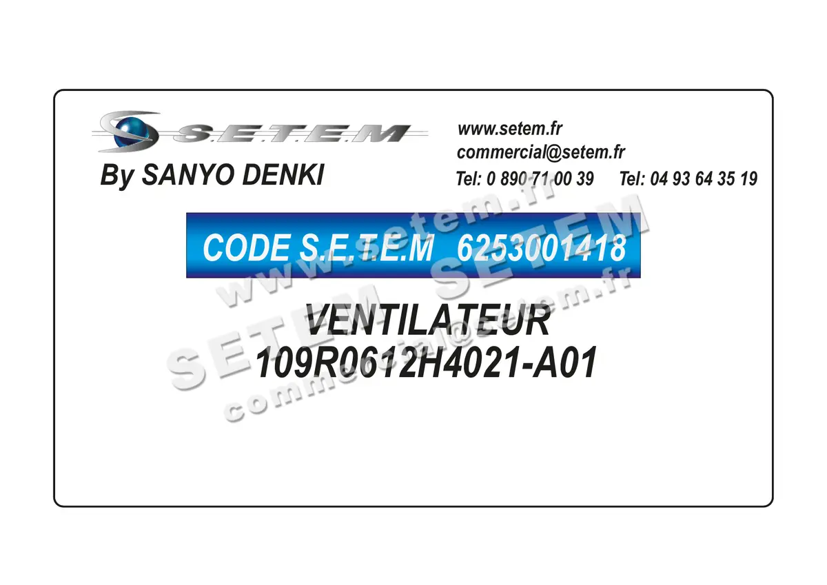 6253001418-VENTILATEUR SANYODENKI 109R0612H4021-A01