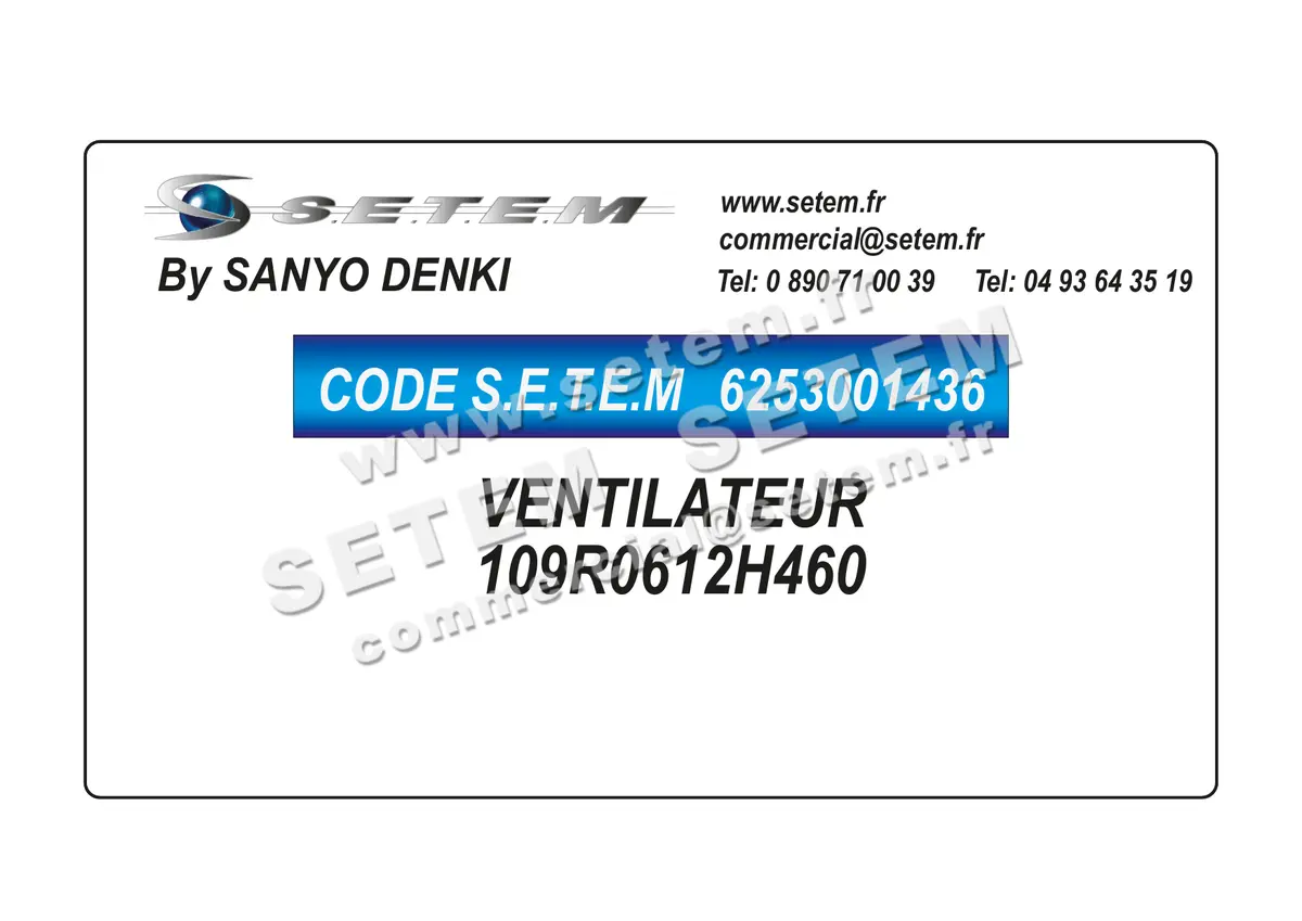 6253001436-VENTILATEUR SANYODENKI 109R0612H460