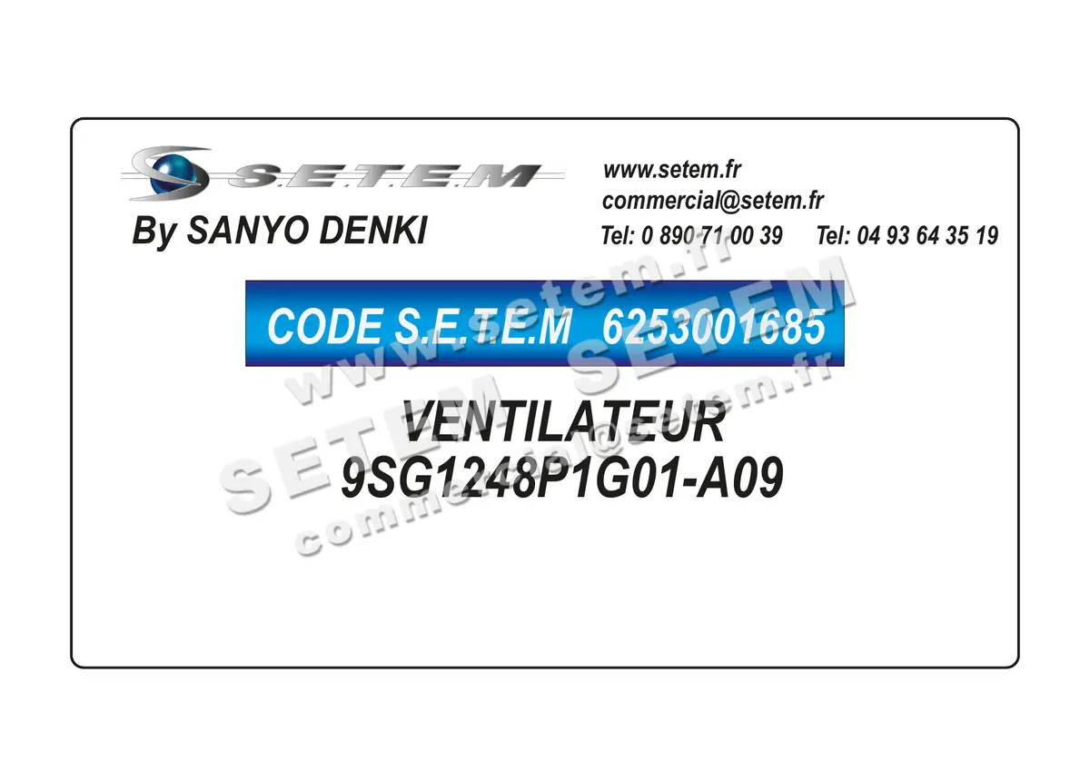 6253001685-VENTILATEUR SANYODENKI 9SG1248P1G01-A09