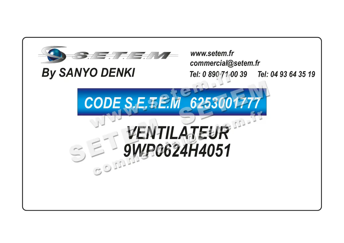 6253001777-VENTILATEUR SANYODENKI 9WP0624H4051