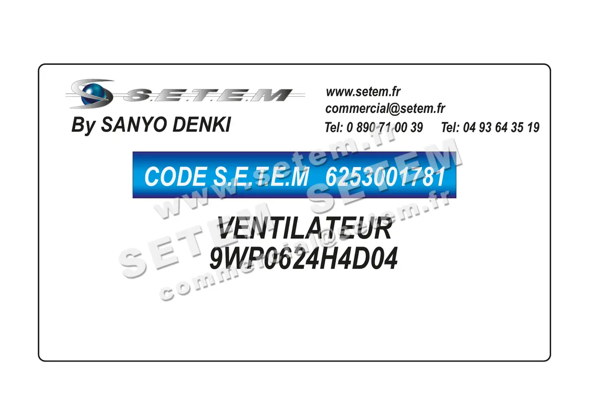 6253001781-VENTILATEUR SANYODENKI 9WP0624H4D04