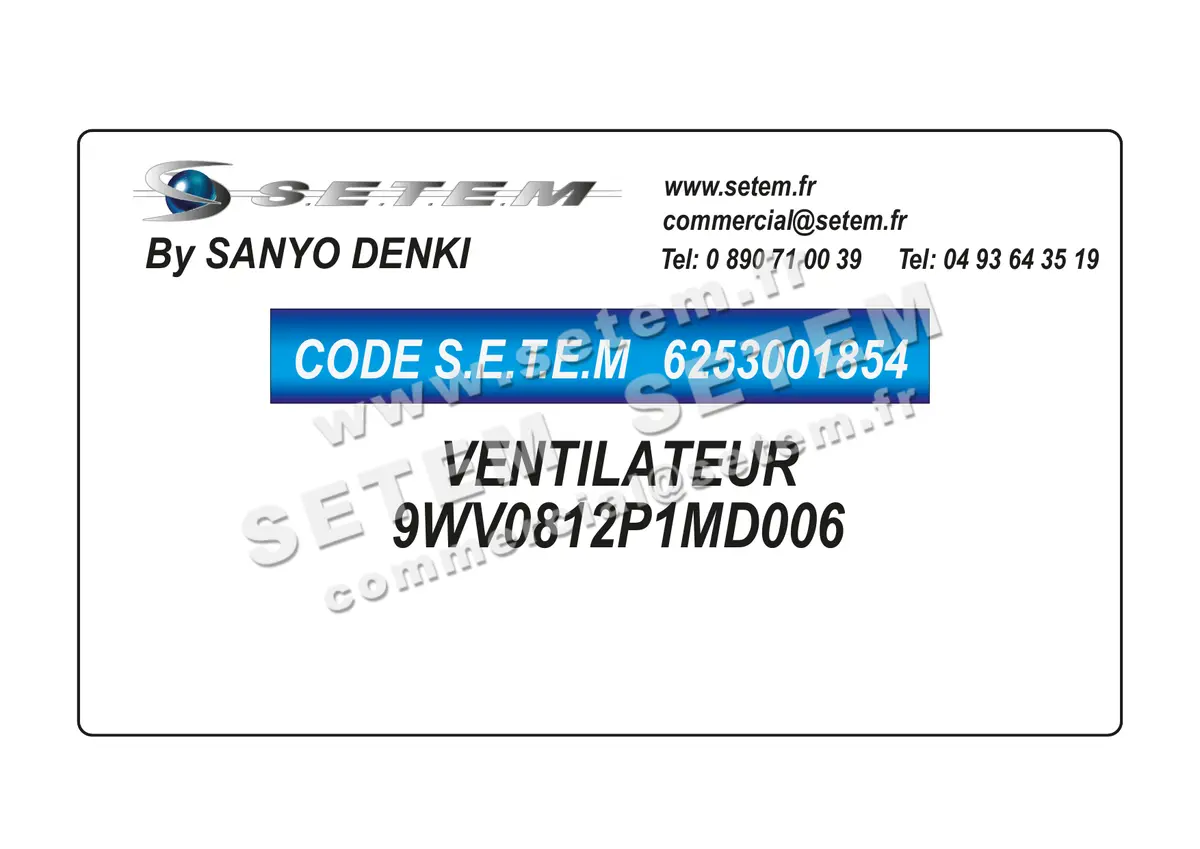 6253001854-VENTILATEUR SANYODENKI 9WV0812P1MD006