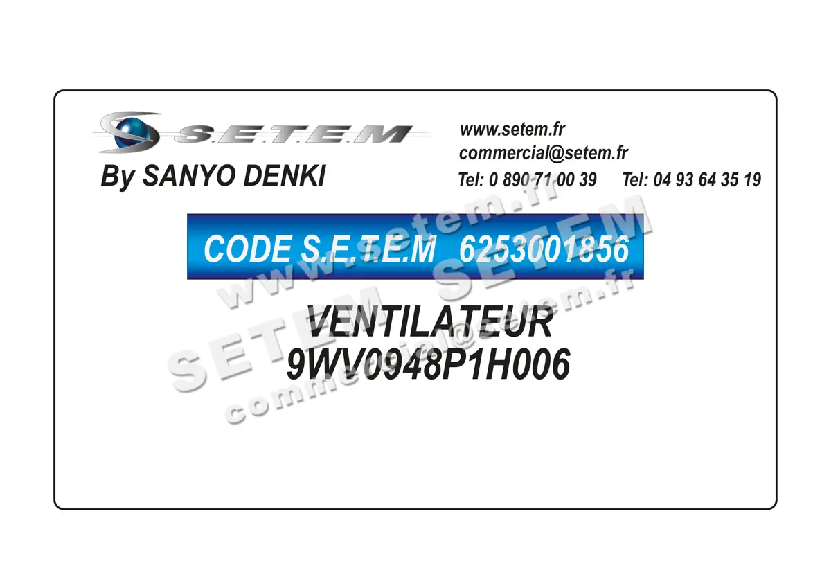 6253001856-VENTILATEUR SANYODENKI 9WV0948P1H006