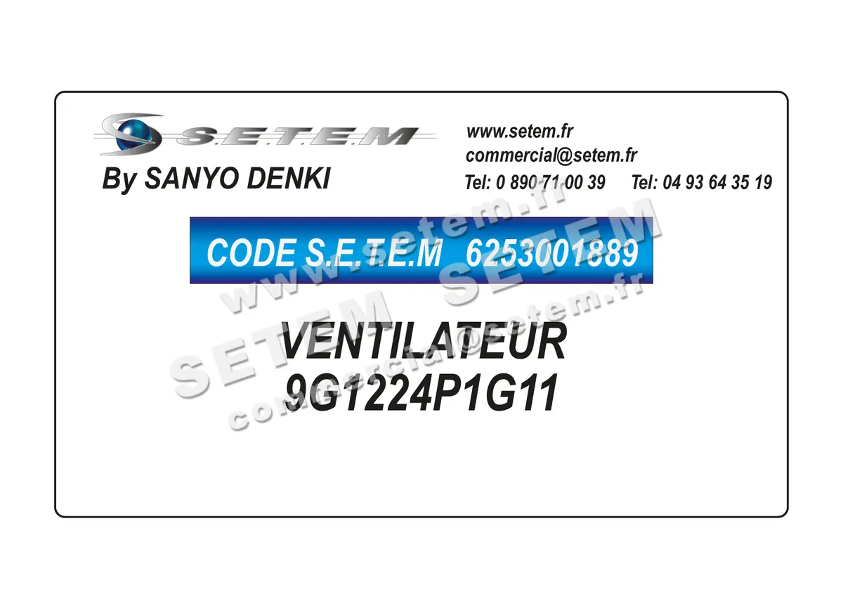 6253001889-VENTILATEUR SANYODENKI 9G1224P1G11