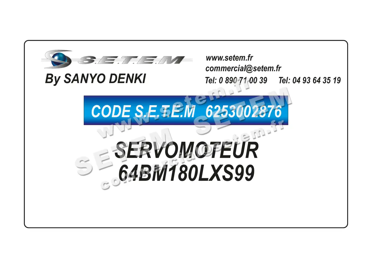 6253002876-SERVOMOTEUR SANYODENKI 64BM180LXS99