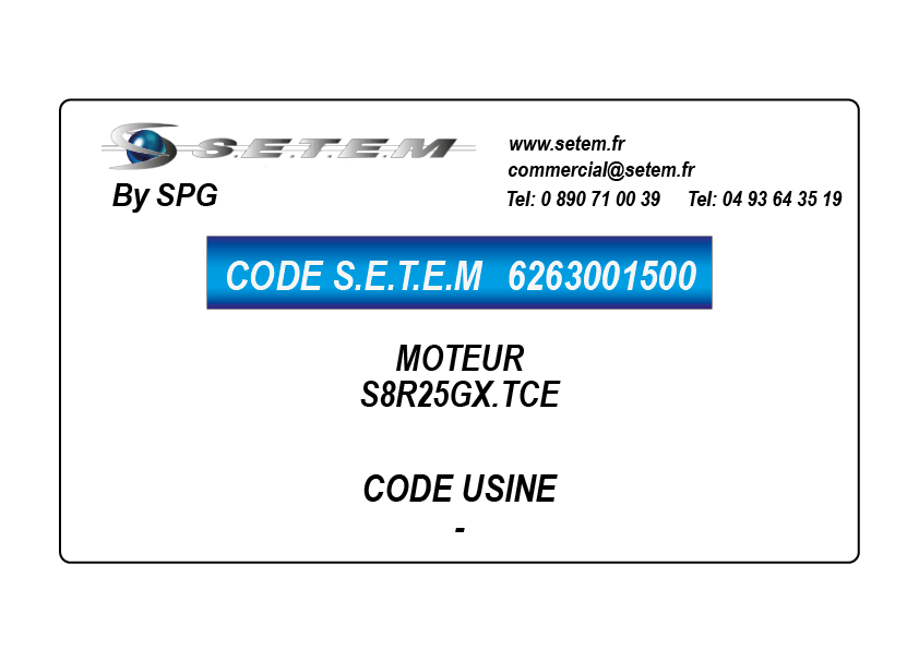 6263001500-MOTEUR SPG S8R25GX.TCE