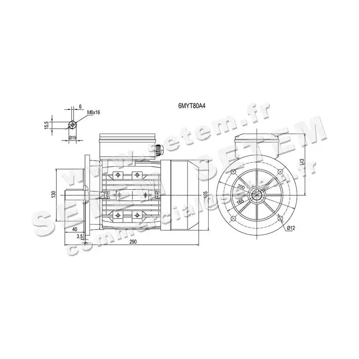 6302009802-MOTEUR SMEM VARIABLE 0.55KW 4P M230V HA80 B5 *6MYT80A4* 5