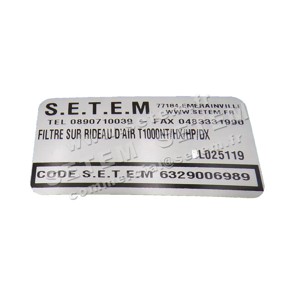 FILTRE SUR RIDEAU D'AIR T1000NT/HX/HP/DX 5