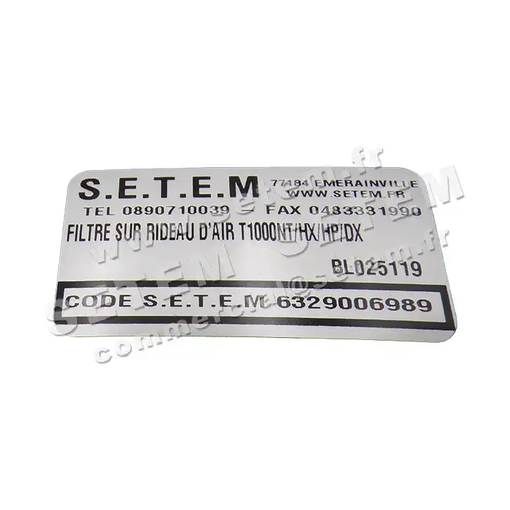 FILTRE SUR RIDEAU D'AIR T1000NT/HX/HP/DX 2