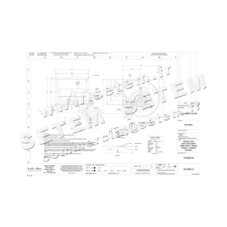 6345000008-VENTILATEUR TORIN DDC241-241 550W 4P M230V 1V *177307-01*