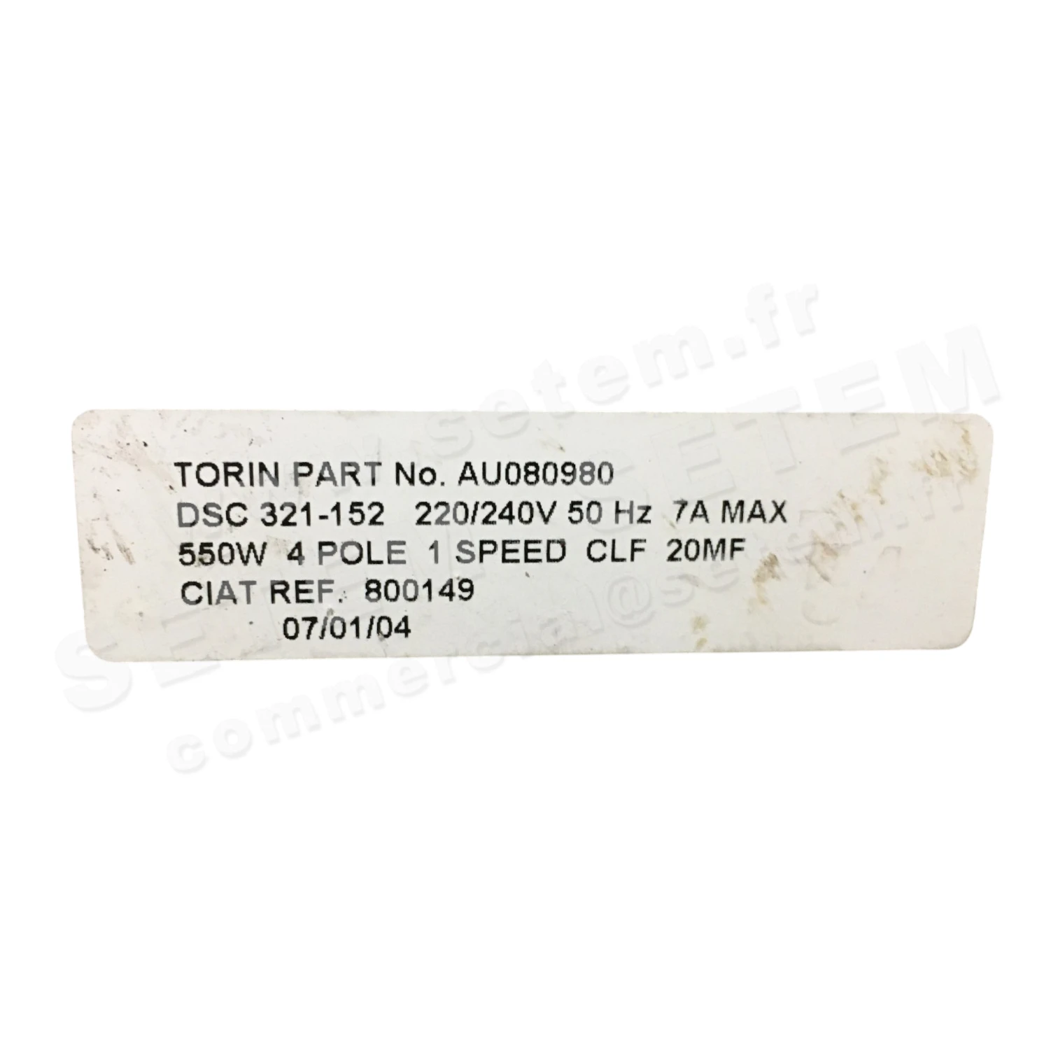 6345000099-VENTILATEUR TORIN DSC321-152 550W 4P M230V 1V "800149" *AU080980* 3