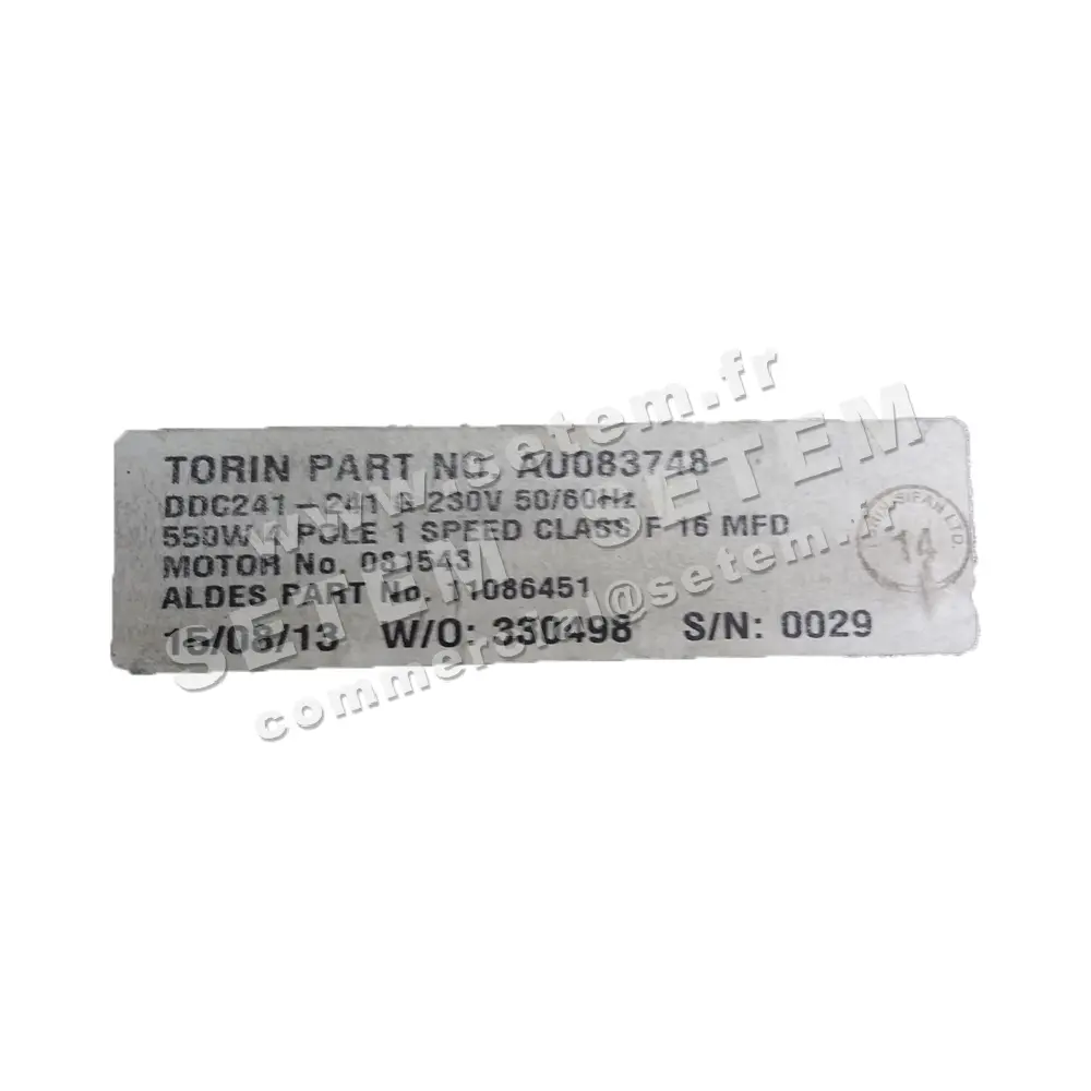 6345002010-VENTILATEUR TORIN DDC241-241G 550W 4P M230V 1V 081543 "11086451" *AU083748* 2