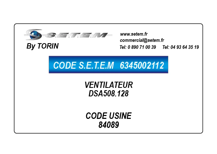 6345002112-VENTILATEUR TORIN DSA508.128 *84089*