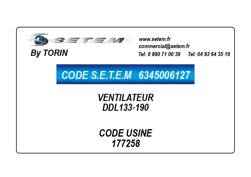 6345006127-VENTILATEUR TORIN DDL133-190 *177258*