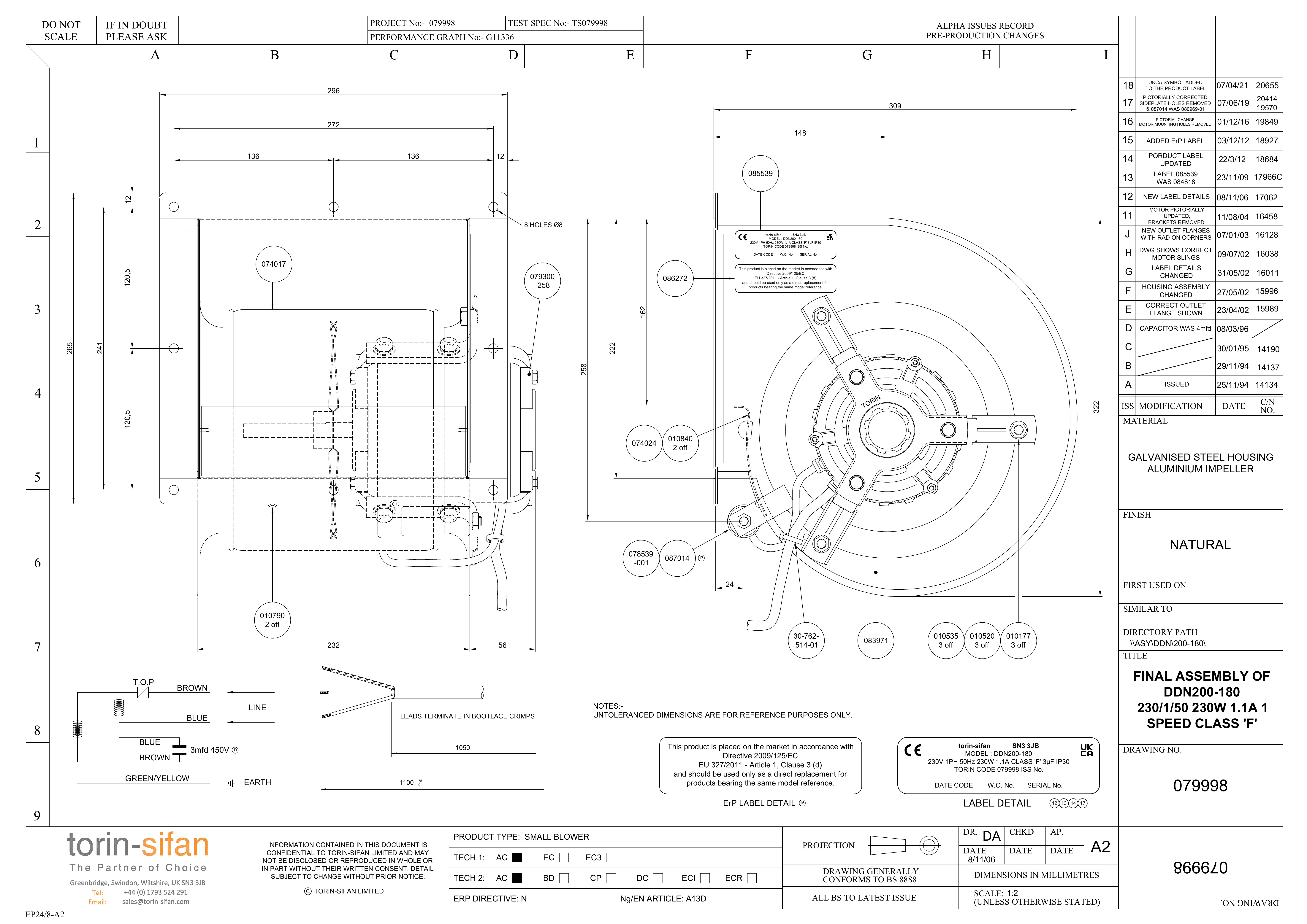 6345006258-VENTILATEUR TORIN DDN200.180 230W 6P M230V 1V *79998*