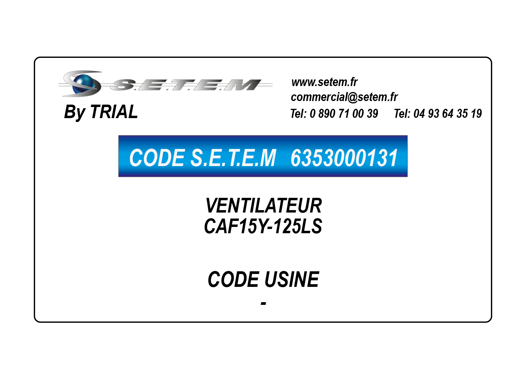 VENTILATEUR CAF15Y-125LS