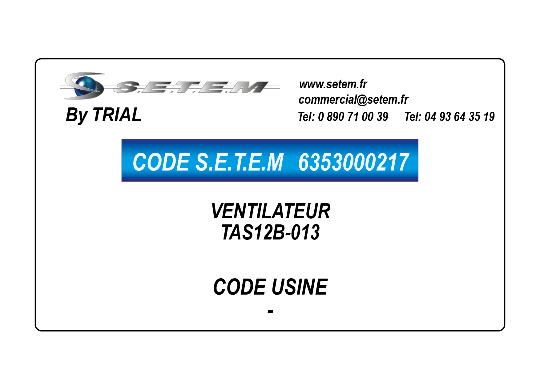 VENTILATEUR TAS12B-013