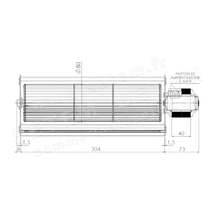 VENTILATEUR BFA686-PT160-FIN-FIN-S/A-T72 *8A130B-001* 3