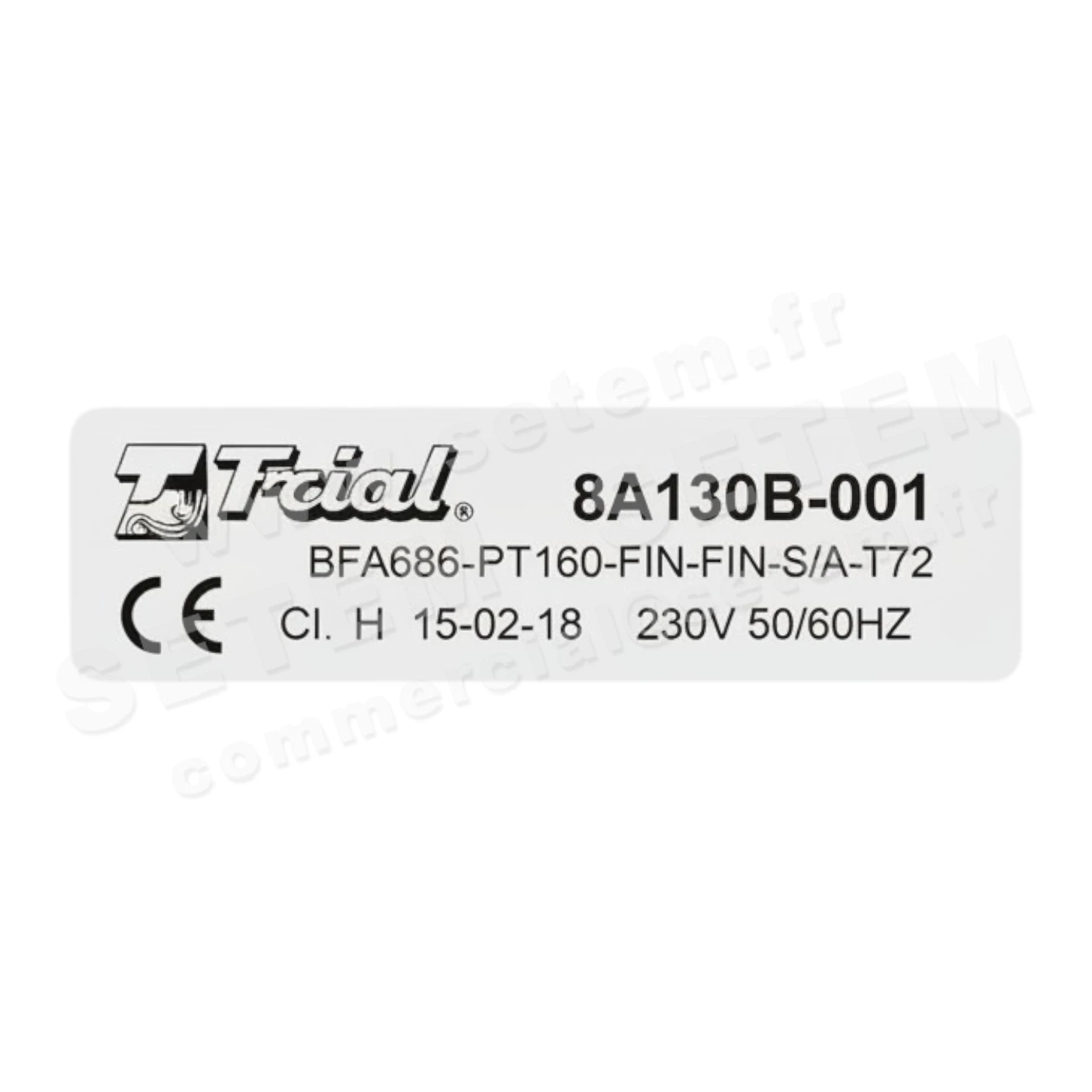 VENTILATEUR BFA686-PT160-FIN-FIN-S/A-T72 *8A130B-001* 5