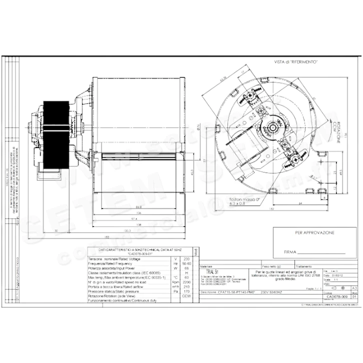 VENTILATEUR CFA715-56-PT140-PM0° *CAD07B-009* 3
