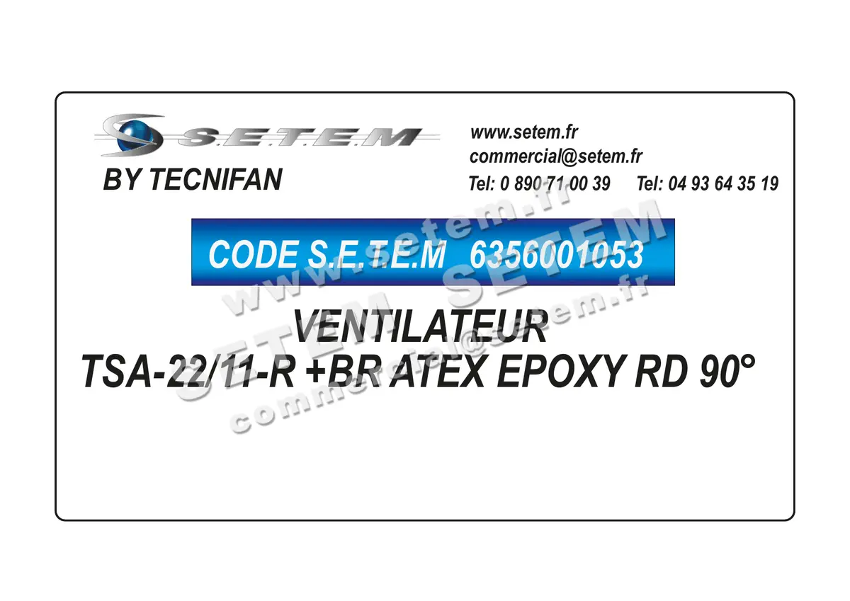 6356001053-VENTILATEUR TECNIFAN TSA-22/11-R +BR ATEX EPOXY RD 90°